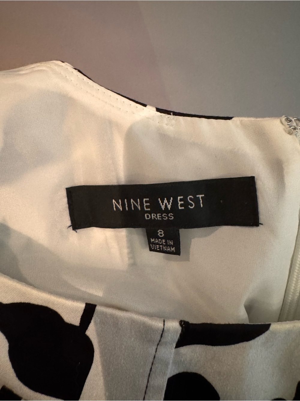 Nine West Black & White Floral Dress with Teal Accents - Picture 2 of 3